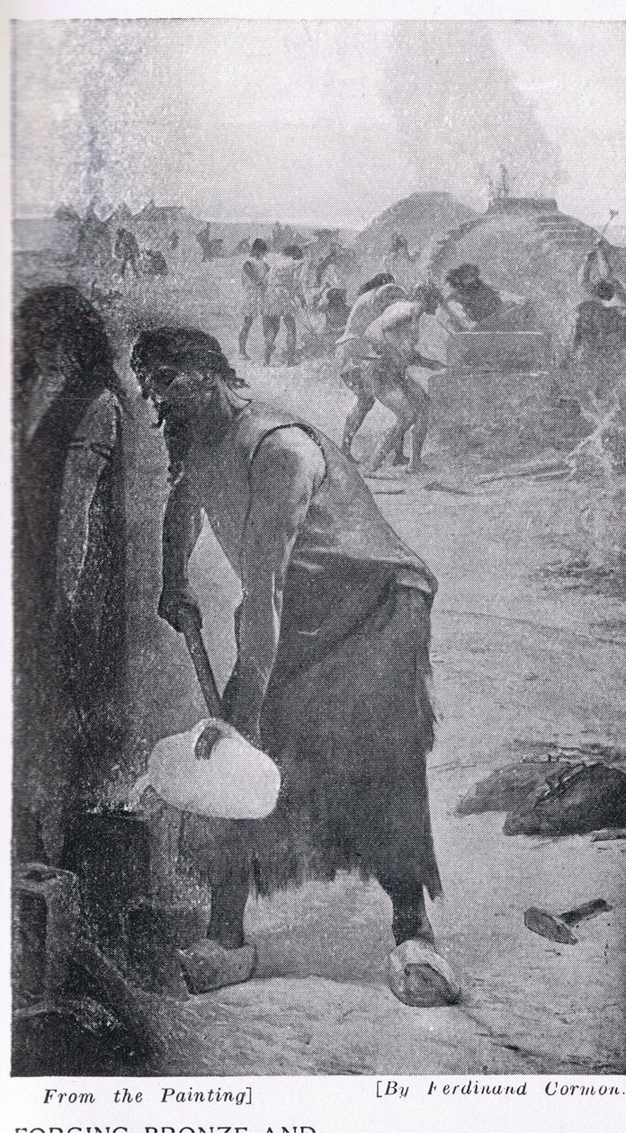 फोर्जिंग कांस्य और लोहा, &39;हचिन्सन हिस्ट्री ऑफ द नेशंस&39;, c.1910 से चित्रण द्वारा फर्नांड कोरमन