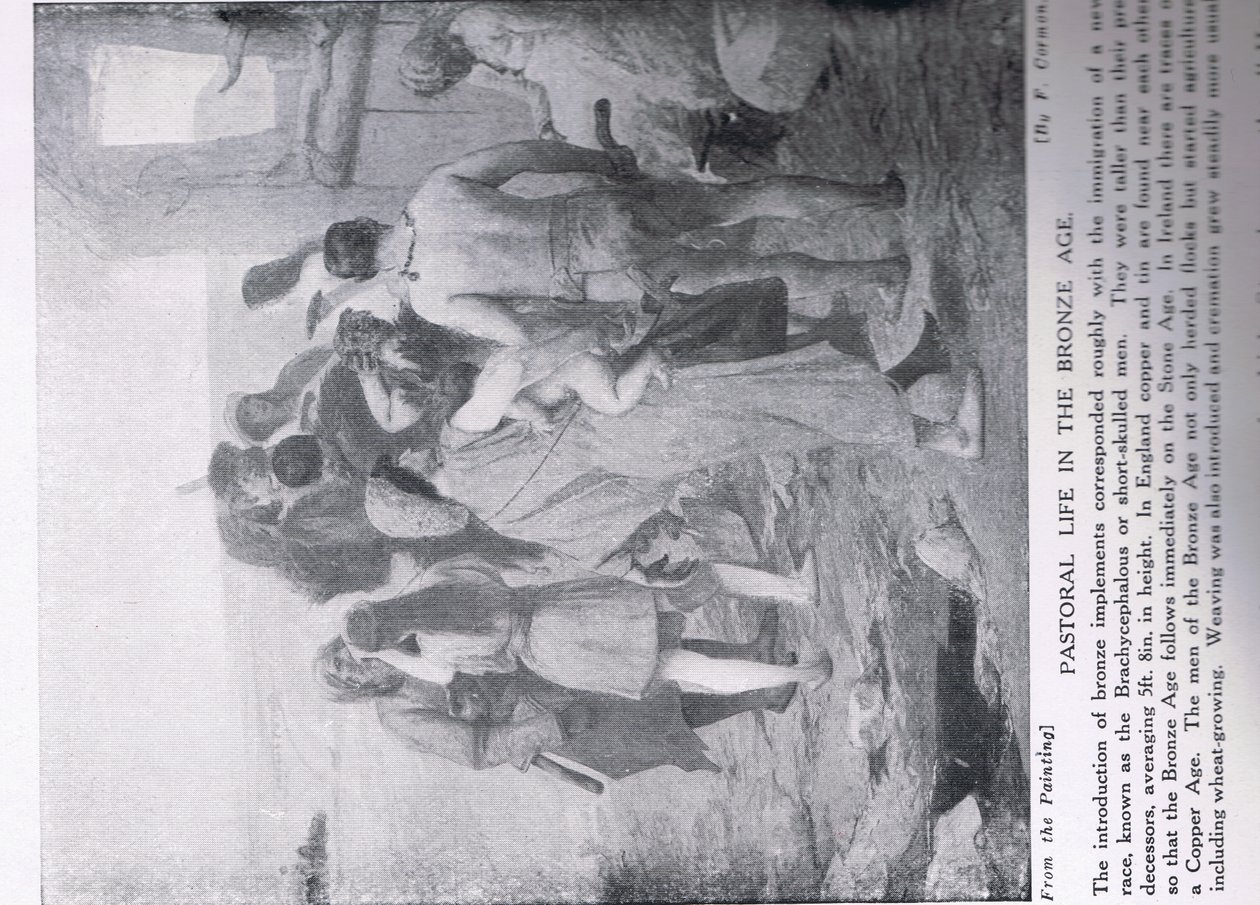 कांस्य युग में देहाती जीवन, &39;हचिन्सन हिस्ट्री ऑफ द नेशन्स&39;, c.1910 से दृष्टांत द्वारा फर्नांड कोरमन