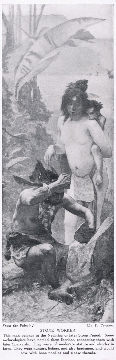 स्टोन वर्कर, &39;हचिन्सन हिस्ट्री ऑफ द नेशंस&39;, c.1910 से चित्रण द्वारा फर्नांड कोरमन