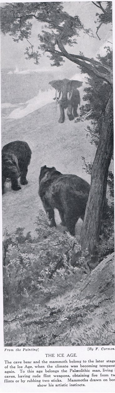 द आइस एज, &39;हचिन्सन हिस्ट्री ऑफ द नेशंस&39;, c.1910 से चित्रण द्वारा फर्नांड कोरमन