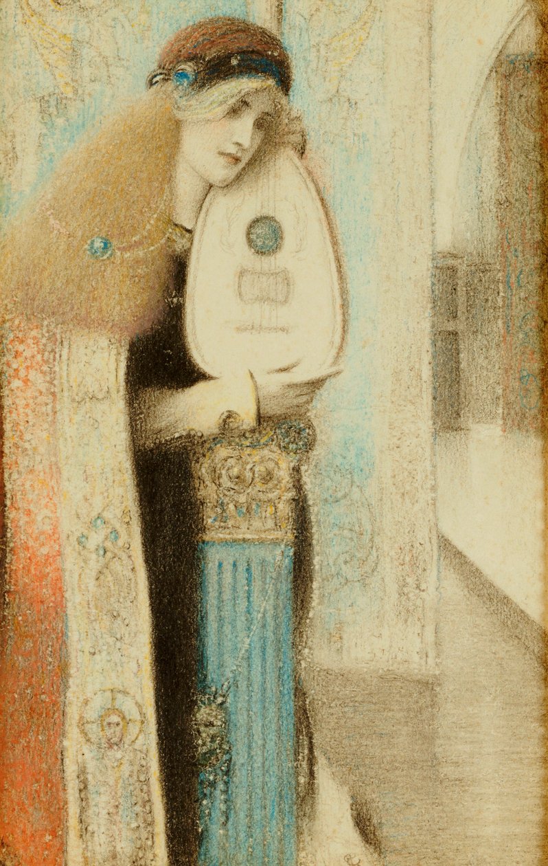 ए म्यूज़िशियन, c.1899 द्वारा फर्नांड खनोफ