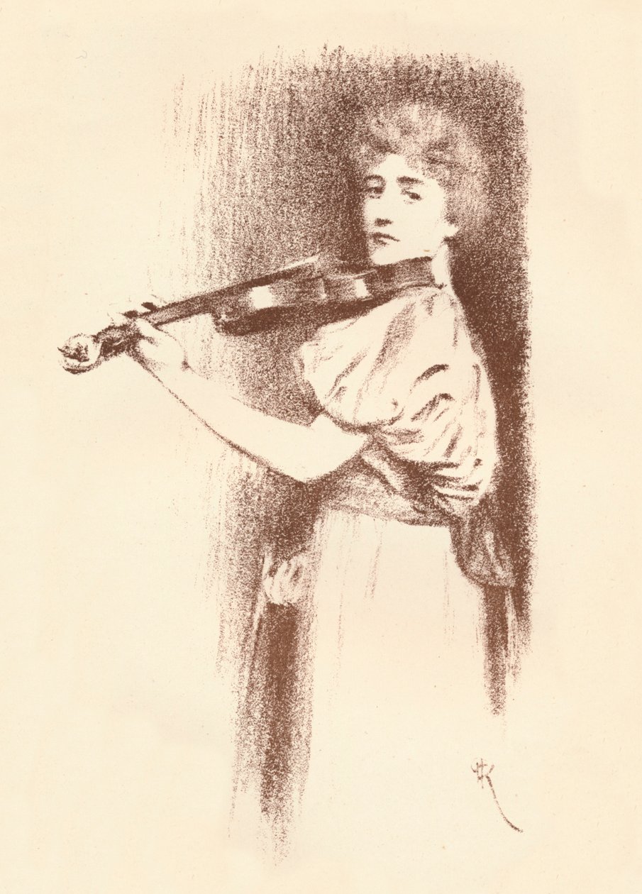 ए वायलिन वादक, c1898 द्वारा फर्नांड खनोफ