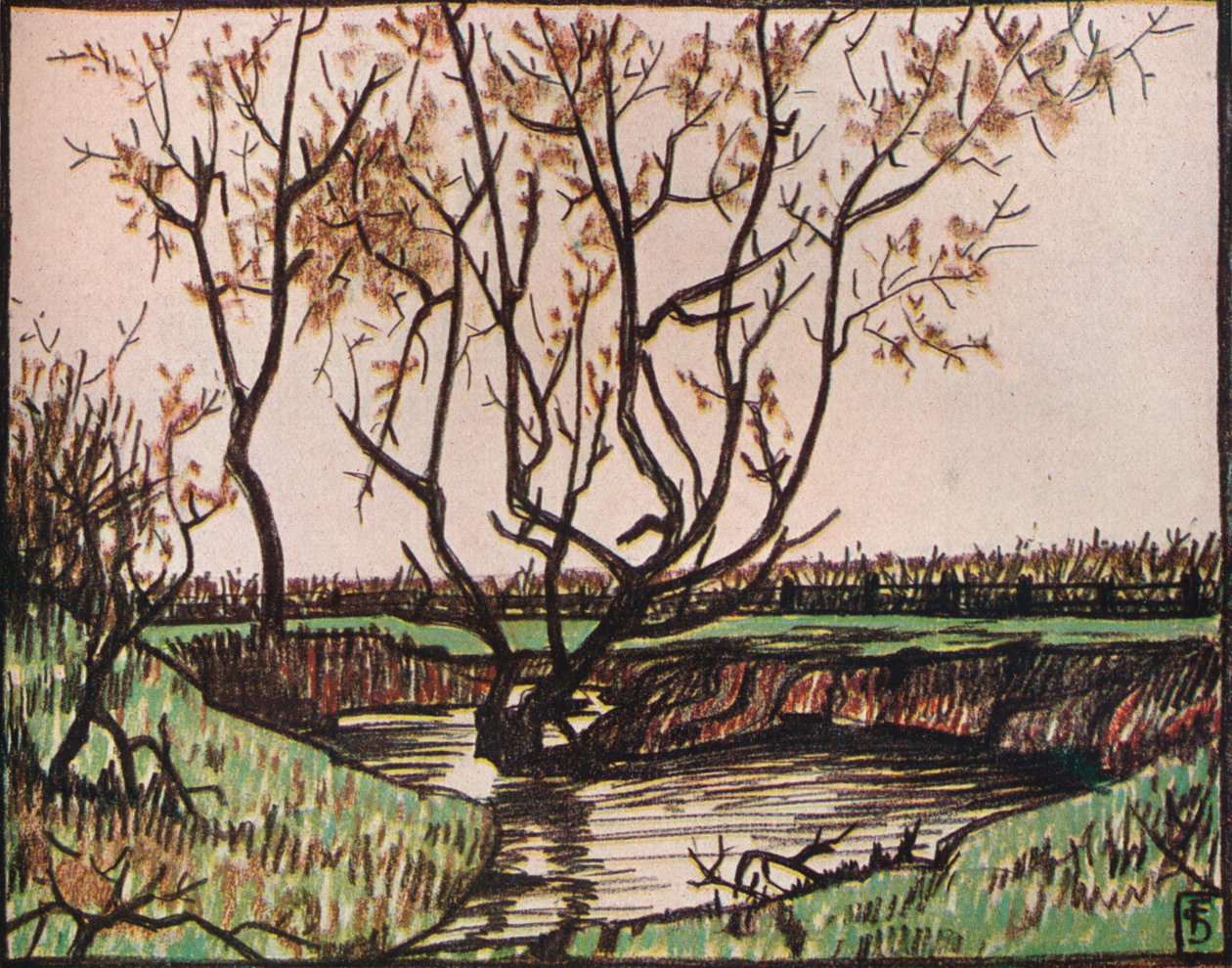 'द स्ट्रीम', c1919 द्वारा फर्नांड स्कोफ्लेयर