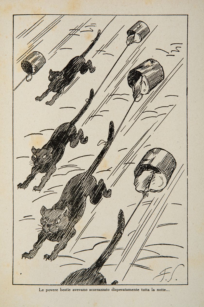 बाल पुस्तक से चित्रण, c.1920-30 द्वारा फिलीबर्टो स्कारपेली