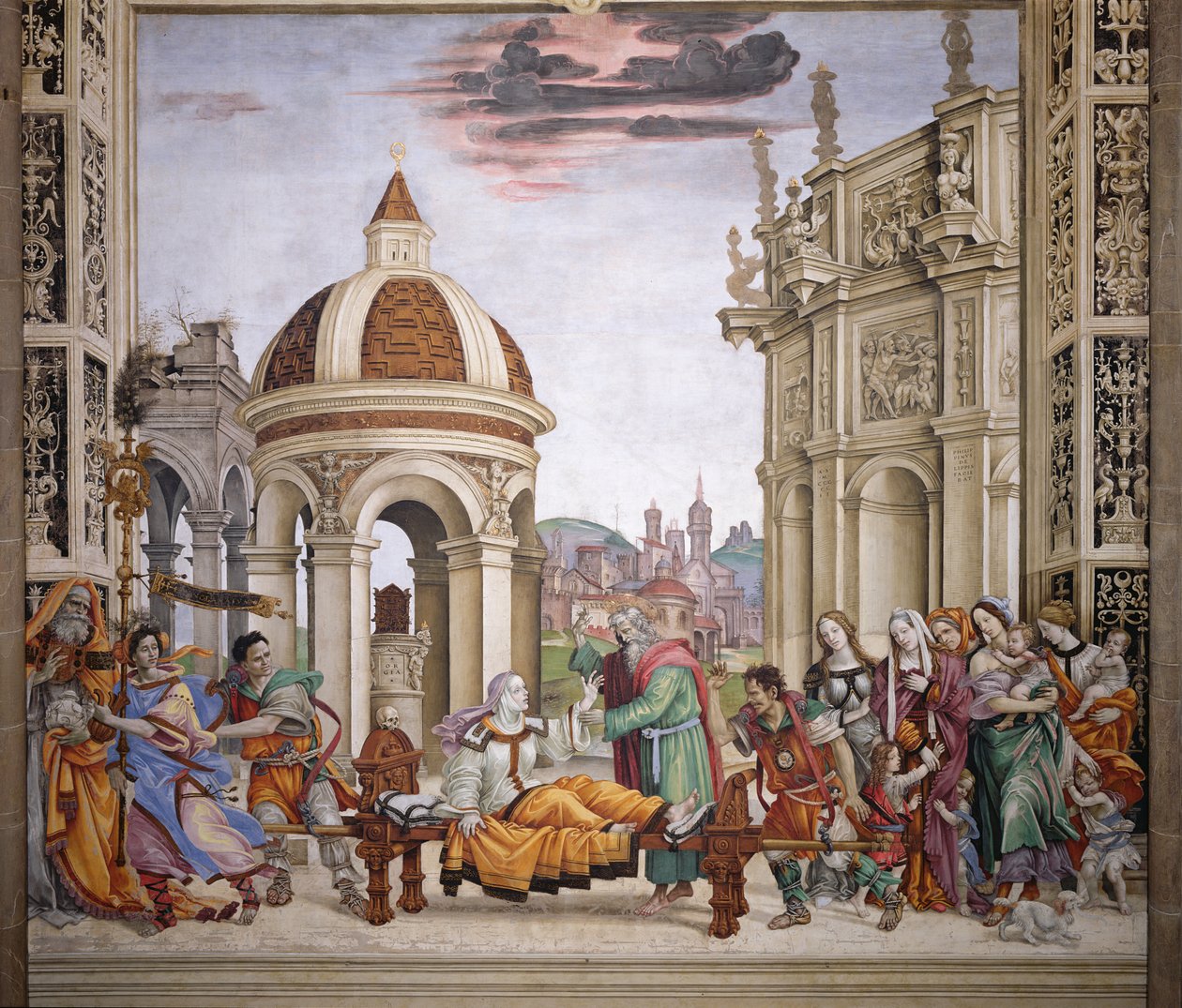 Strozzi Chapel की उत्तरी दीवार, सेंट जॉन द इंजीलवादी द्वारा ड्रूसियाना का उत्थान, c.1457-1502 द्वारा फ़िलिपिनो लिपि