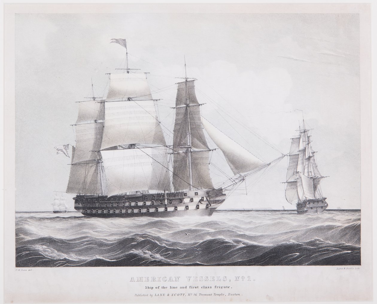 अमेरिकन वेसेल्स नंबर 1, c.1845 (लिथो) द्वारा फिट्ज हेनरी (बाद में) लेन