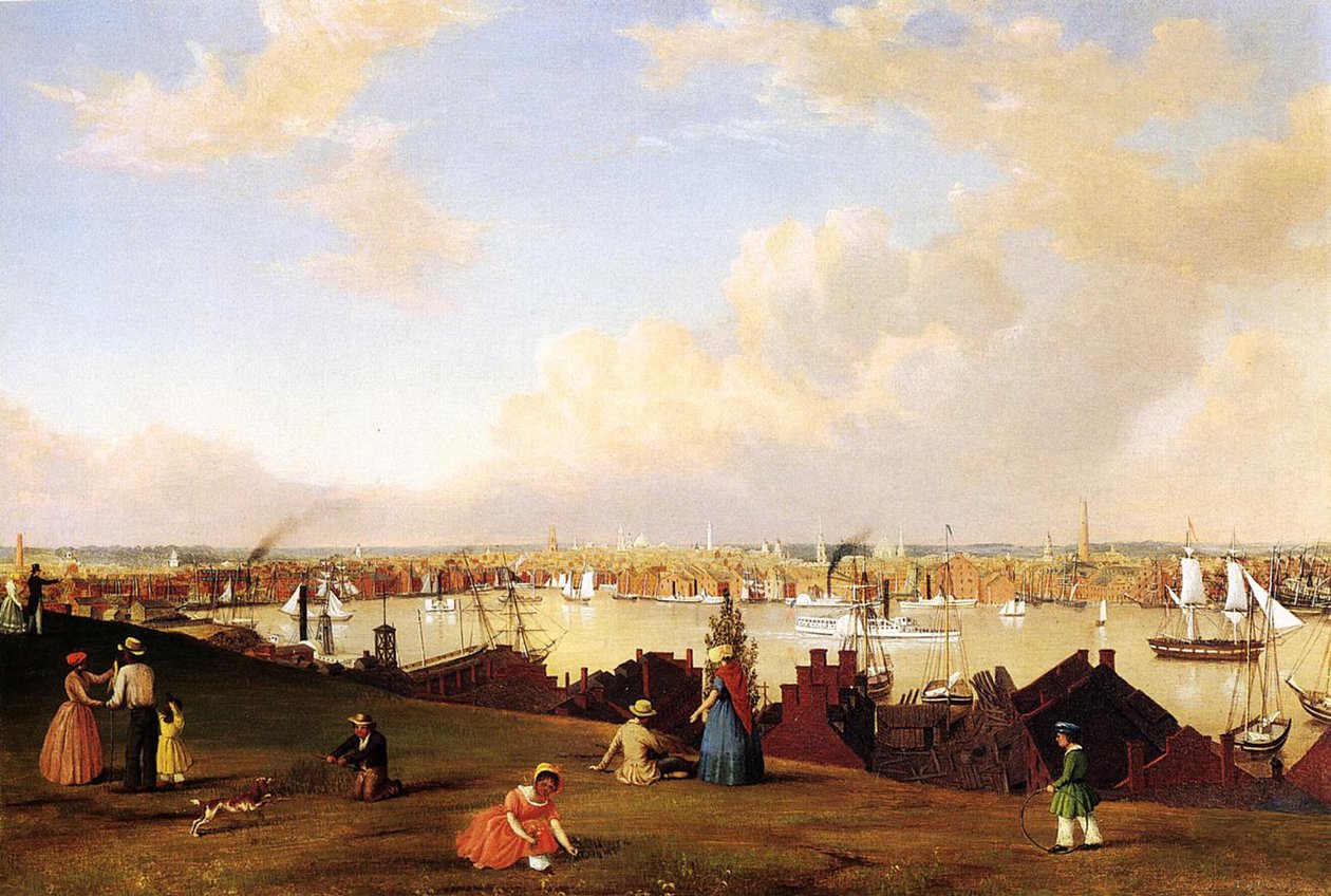 बाल्टीमोर का दृश्य, c.1850 द्वारा फिट्ज हेनरी लेन