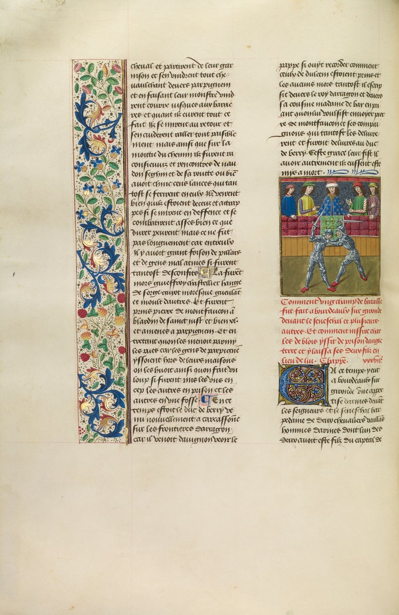 बोर्डो में एक टूर्नामेंट, c.1480-83 (चर्मपत्र पर तापमान और सोना) द्वारा फ्लेमिश स्कूल