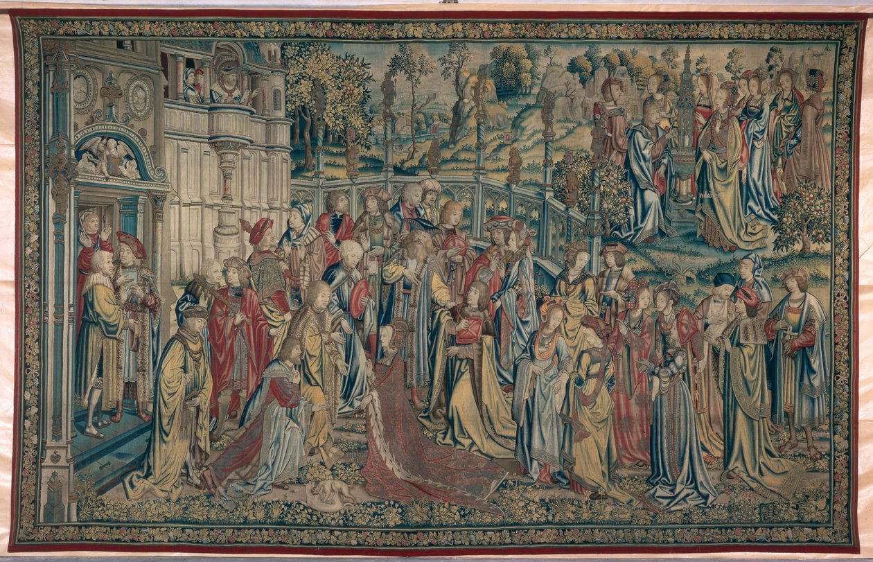 बथशेबा ने पैलेस को आदेश दिया, डेविड और बाथशीबा की तपस्या, c.1510-15 द्वारा फ्लेमिश स्कूल