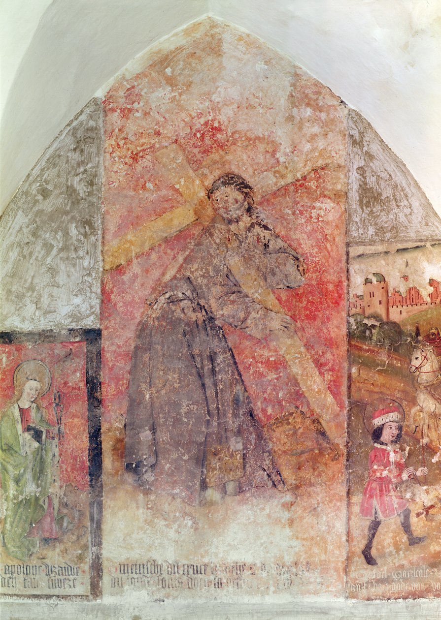 क्रिप्ट में क्रूस ले जाने वाले मसीह, c.1480-1540 द्वारा फ्लेमिश स्कूल
