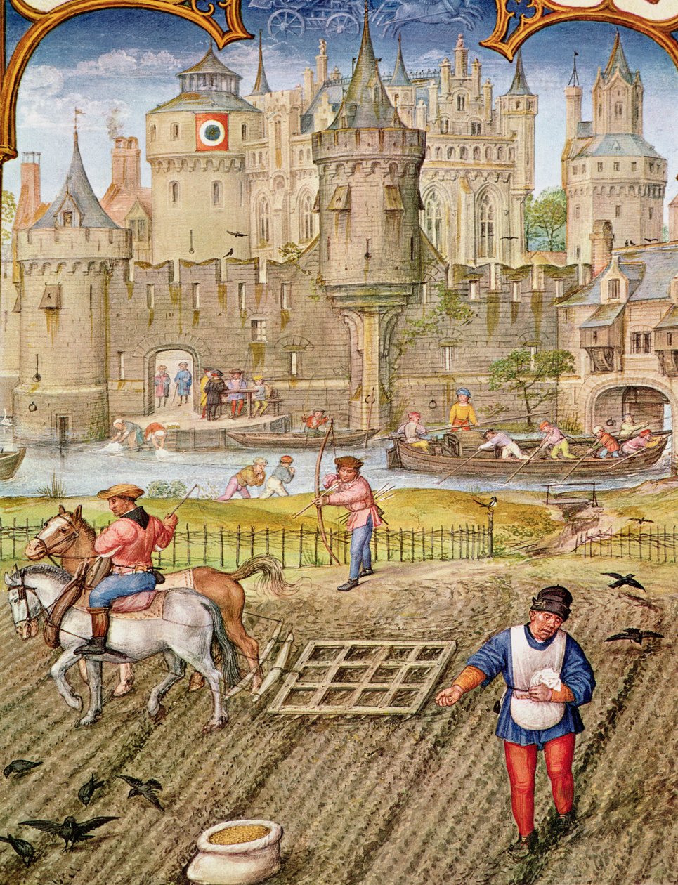 अक्टूबर का फोल 10 माह: बुवाई से, ग्रेविमनी ग्रिमनी से, c.1515 द्वारा फ्लेमिश स्कूल