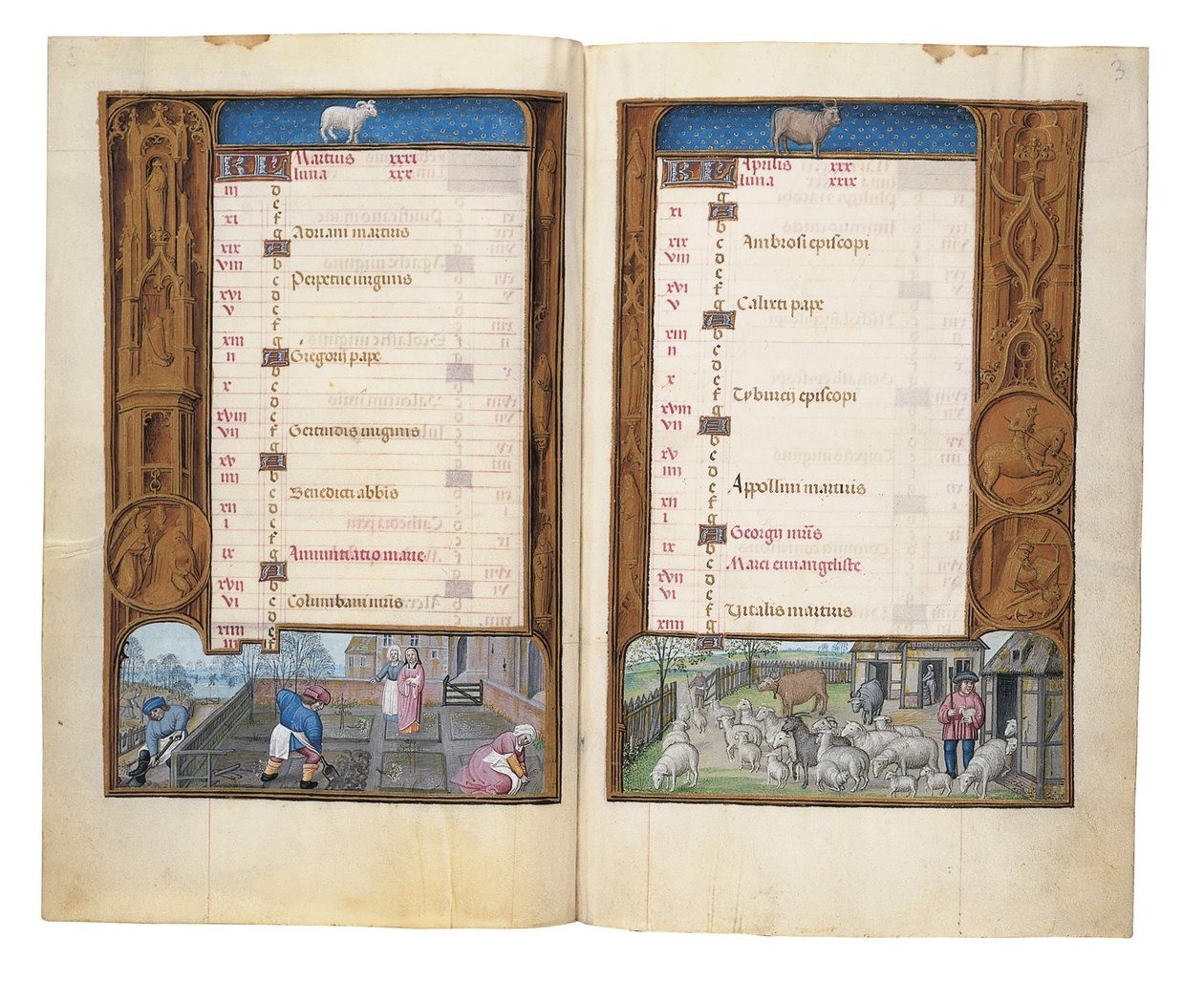 रोथ्सचाइल्ड बुक ऑफ़ आवर्स, गेन्ट या ब्रुग्स के फोलियो, c.1505 द्वारा फ्लेमिश स्कूल
