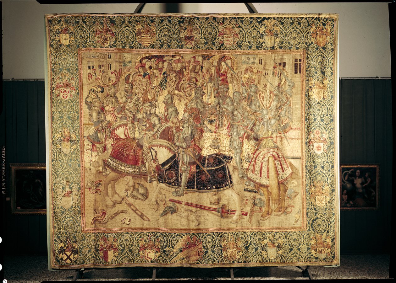 टूर्नामेंट, ब्रसेल्स कार्यशाला से ऊर्ध्वाधर करघा टेपेस्ट्री, c.1497 द्वारा फ्लेमिश स्कूल