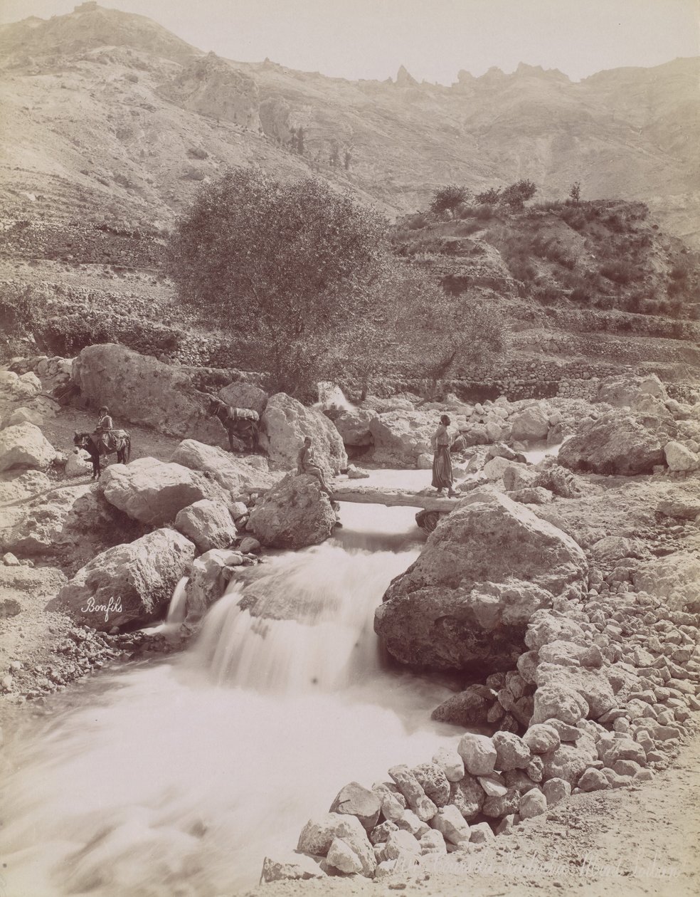 कूस डू कदिशा, मोंटे लिबोन, 1860-80 के दशक, मुद्रित सीए। 1870. द्वारा फेलिक्स बोनफिल्स