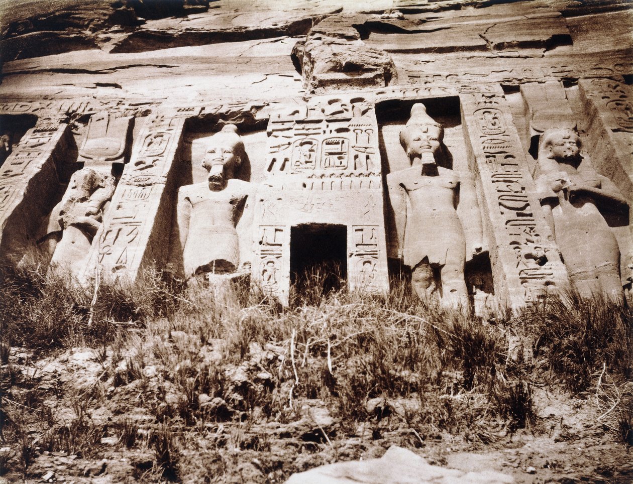 अबू-सेम्बिल, पेटिट स्पीओस, केंद्रीय भाग का हिस्सा, c.1853-54 द्वारा फेलिक्स टाइनार्ड