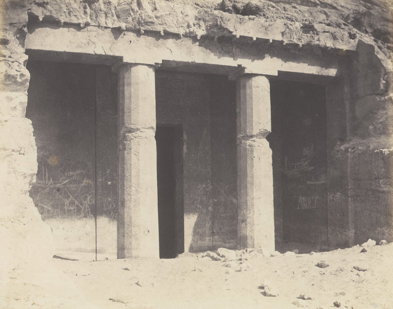 बेनी-हासन, हाइपोगियन आर्किटेक्चर - नेवोथफ का मकबरा, 1851-52, 1853-54 मुद्रित। द्वारा फेलिक्स टाइनार्ड