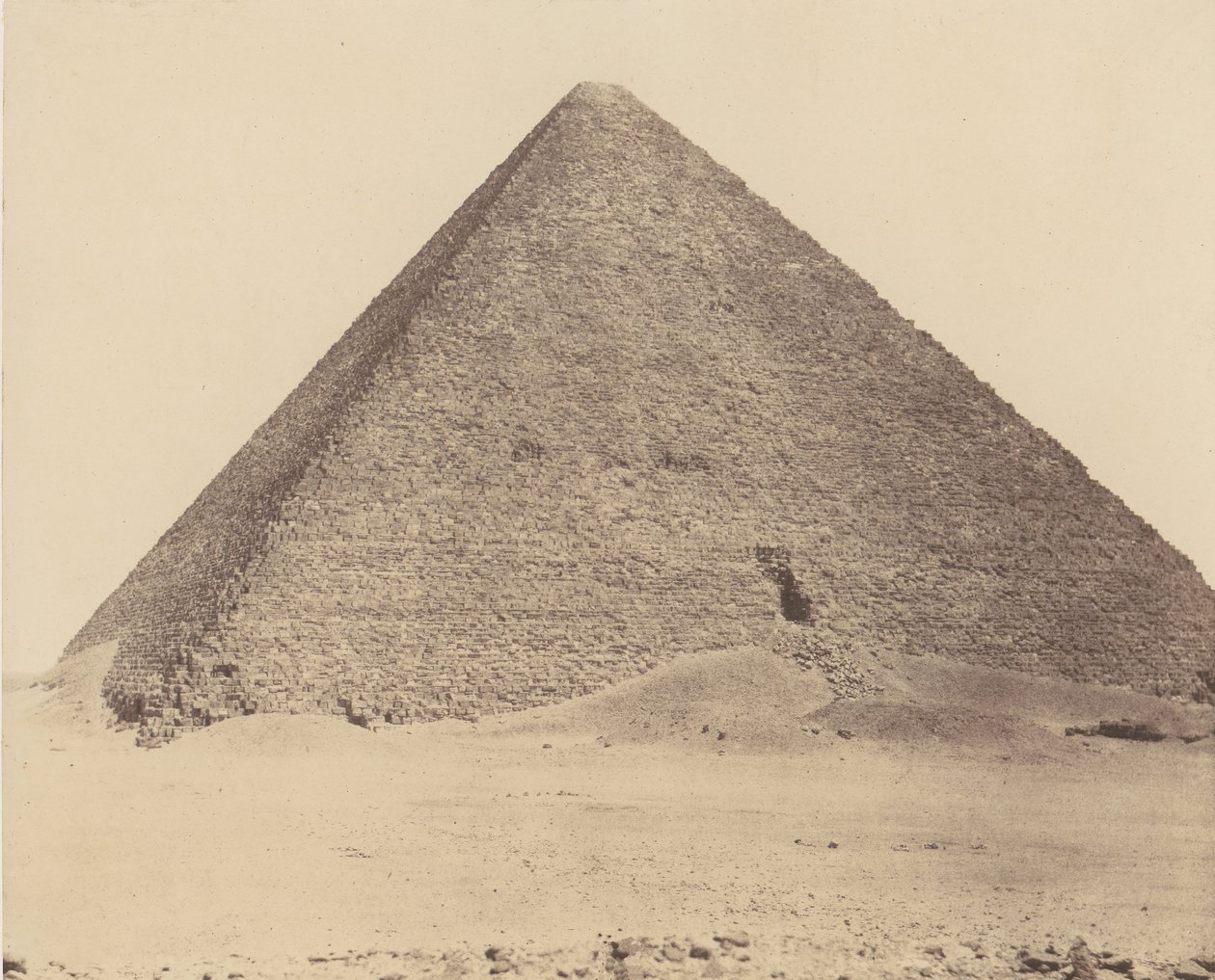 मेम्फिस के जिजेह नेक्रोपोलिस, चेप्स ग्रेट पिरामिड का पिरामिड, 1851-52, 1853-54 मुद्रित। द्वारा फेलिक्स टाइनार्ड