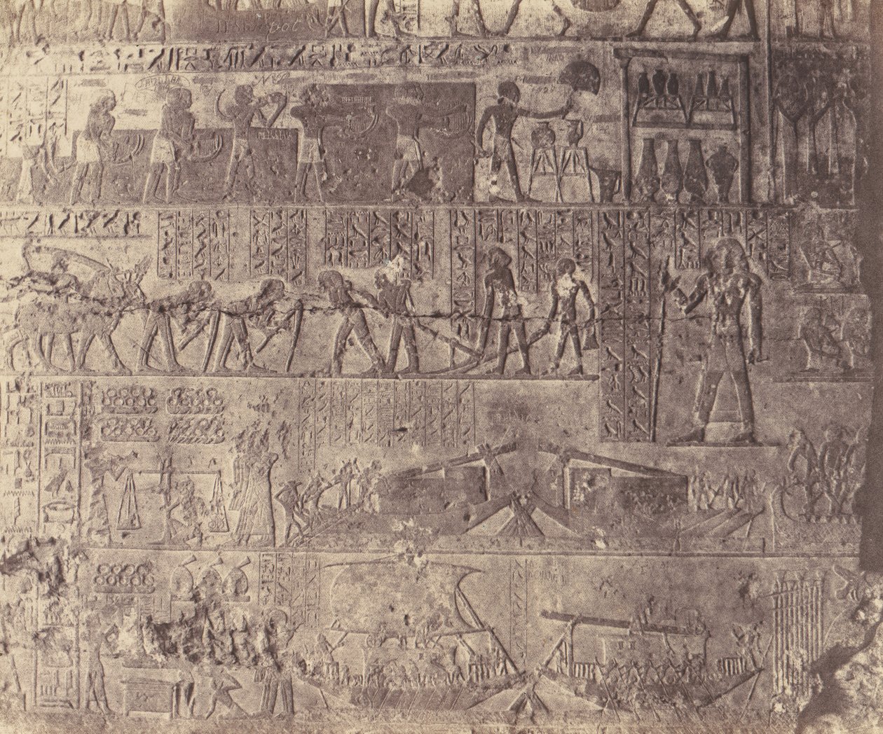 एल-काब एलेथ्या, हाइपोगियन आर्किटेक्चर - फापे का मकबरा - मूर्तिकला..., 1851-52, 1853-54 मुद्रित। द्वारा फेलिक्स टाइनार्ड