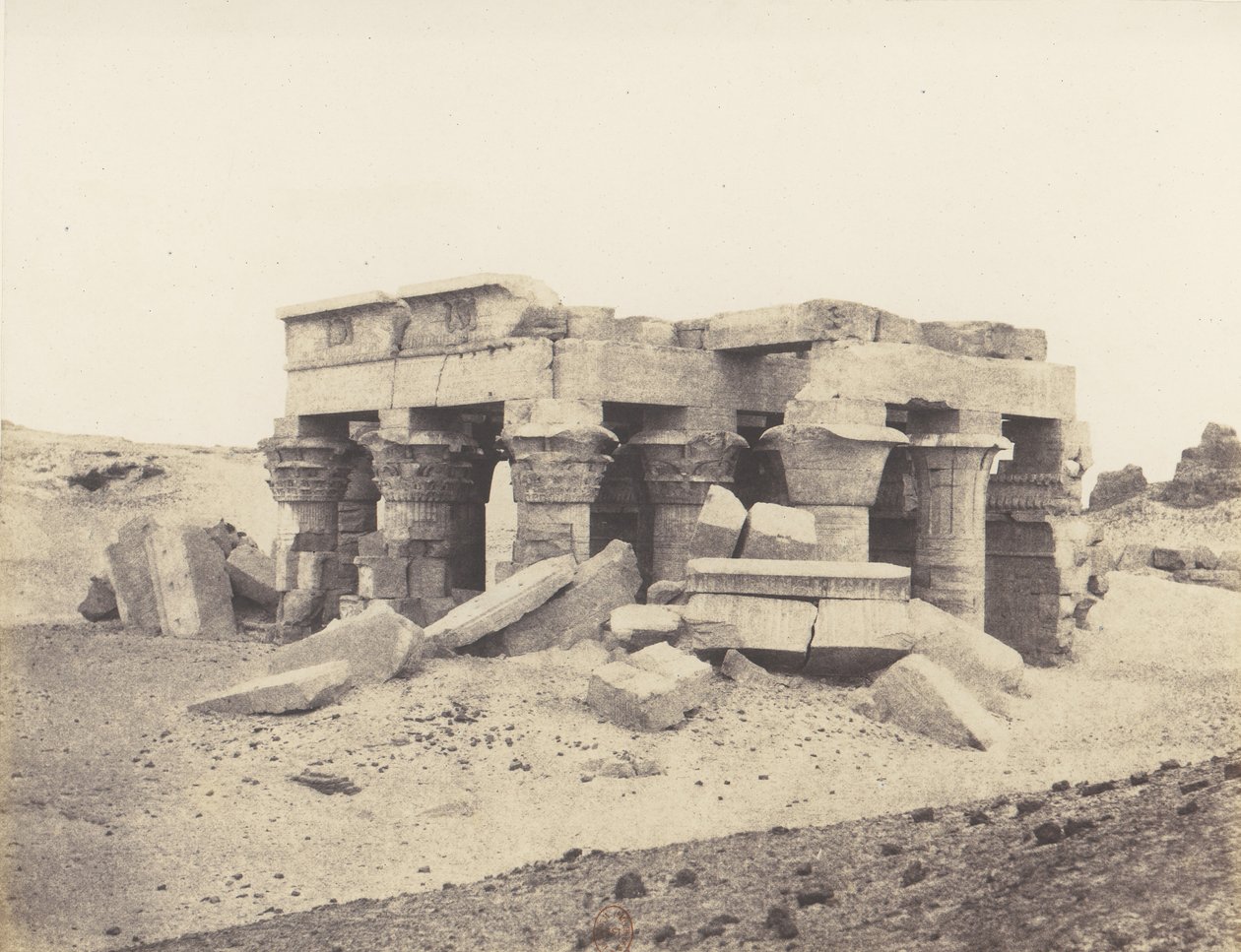 कोम-ओम्बौ ओम्बोस, खंडहरों का सामान्य दृश्य, 1851-52, 1853-54 मुद्रित। द्वारा फेलिक्स टाइनार्ड