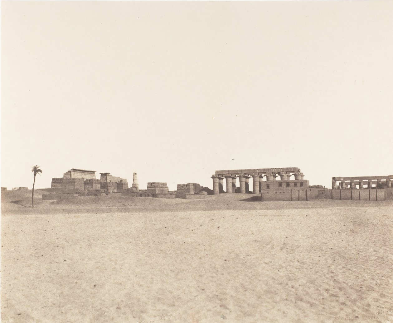 लौक्सर थेब्स, खंडहरों का सामान्य दृश्य, 1851-52, 1853-54 मुद्रित। द्वारा फेलिक्स टाइनार्ड