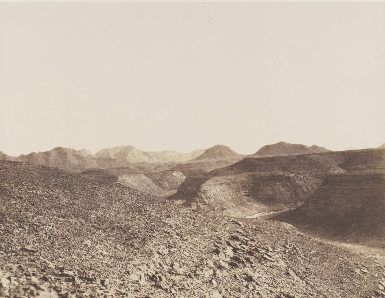 नूबिया, इब्रिम का परिवेश, अरेबियन चेन - एक खड्ड का दृश्य, 1851-52। द्वारा फेलिक्स टाइनार्ड