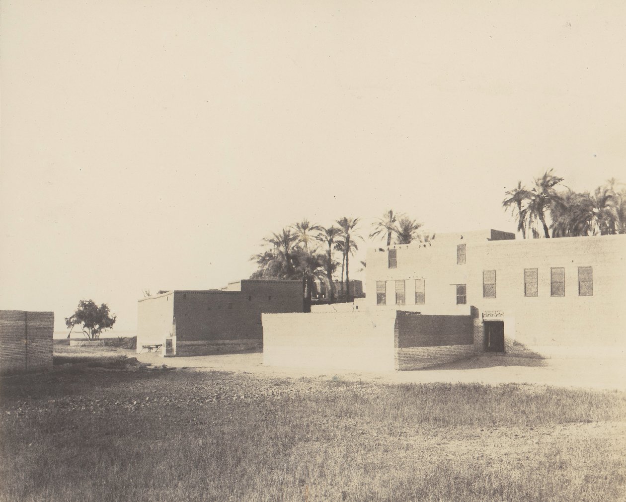 साउट, नील नदी के किनारे अरब आवास, 1851-52, 1853-54 मुद्रित। द्वारा फेलिक्स टाइनार्ड