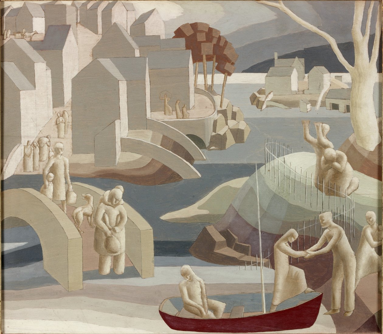 द फ्लड, c.1941 (पैनल पर तेल और पेंसिल) द्वारा फ्लोरा एपी ग्लोवर