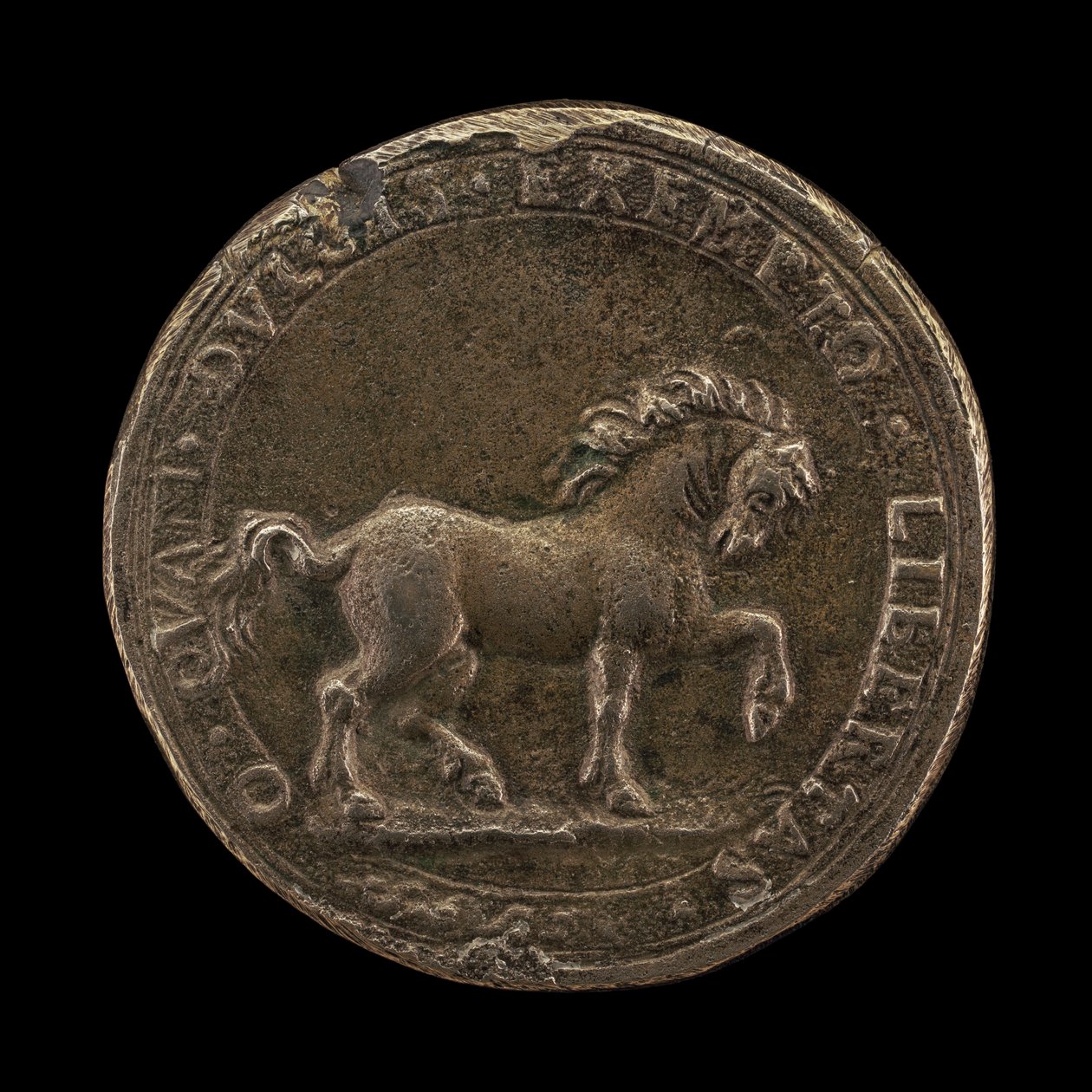 हॉर्स पॉविंग द अर्थ, c.1545 (कास्ट नॉन-स्टर्लिंग सिल्वर) (6240388 का उल्टा) द्वारा फ्लोरेंटाइन स्कूल