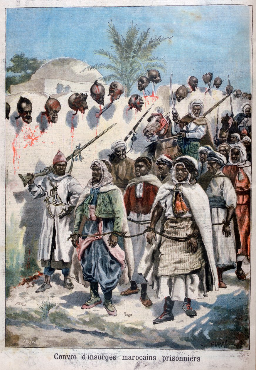 1897 में सुल्तान अब्दुल-हाफिज सेना द्वारा विद्रोही मोरक्को के ताडला में कैदी को लिया गया। द्वारा Fortuné Méaulle