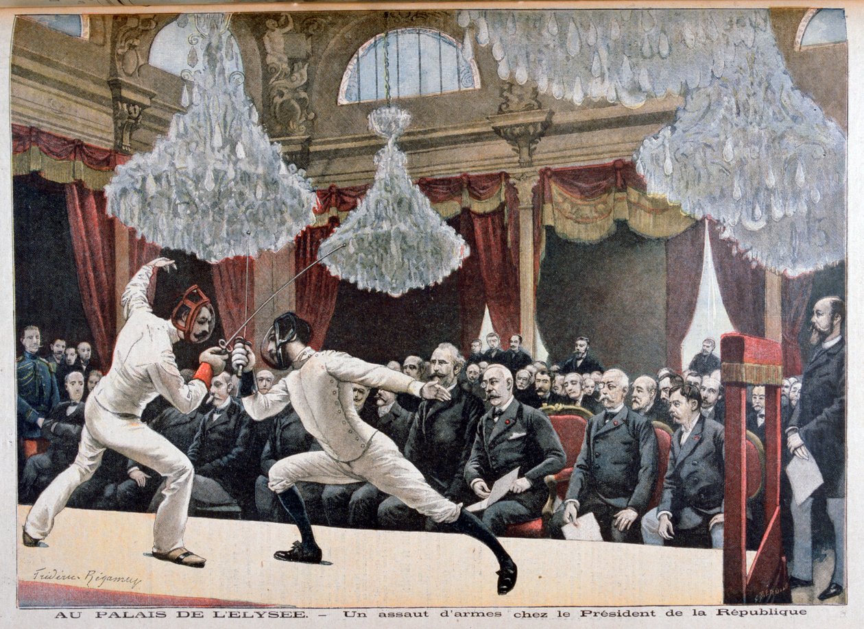 रिपब्लिक के राष्ट्रपति के सामने तलवारबाजी, 1895 में पैलैस डे लोलिसी द्वारा Fortuné Méaulle