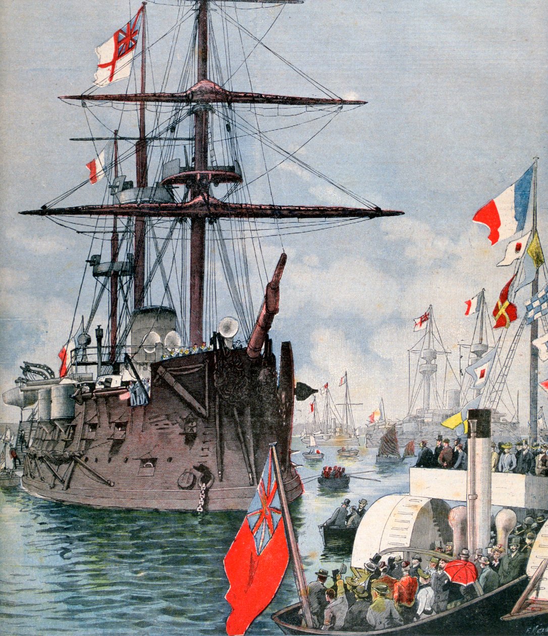 पोर्ट्समाउथ हार्बर में फ्रांसीसी फ्लोटिला, 1891 द्वारा Fortuné Méaulle