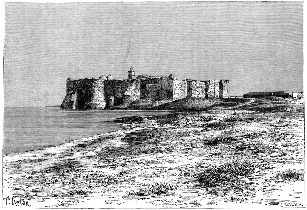 जेरबा द्वीप, हॉल्ट सुक के पास कैसल, ट्यूनीशिया, c1890 द्वारा Fortuné Méaulle