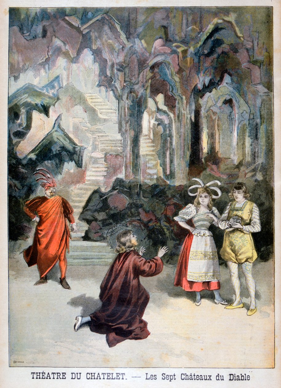 लेस सेप्ट चाटुको डु डायबल का प्रदर्शन, थिएटर डु चाटेलेट, पेरिस, 1896 द्वारा Fortuné Méaulle