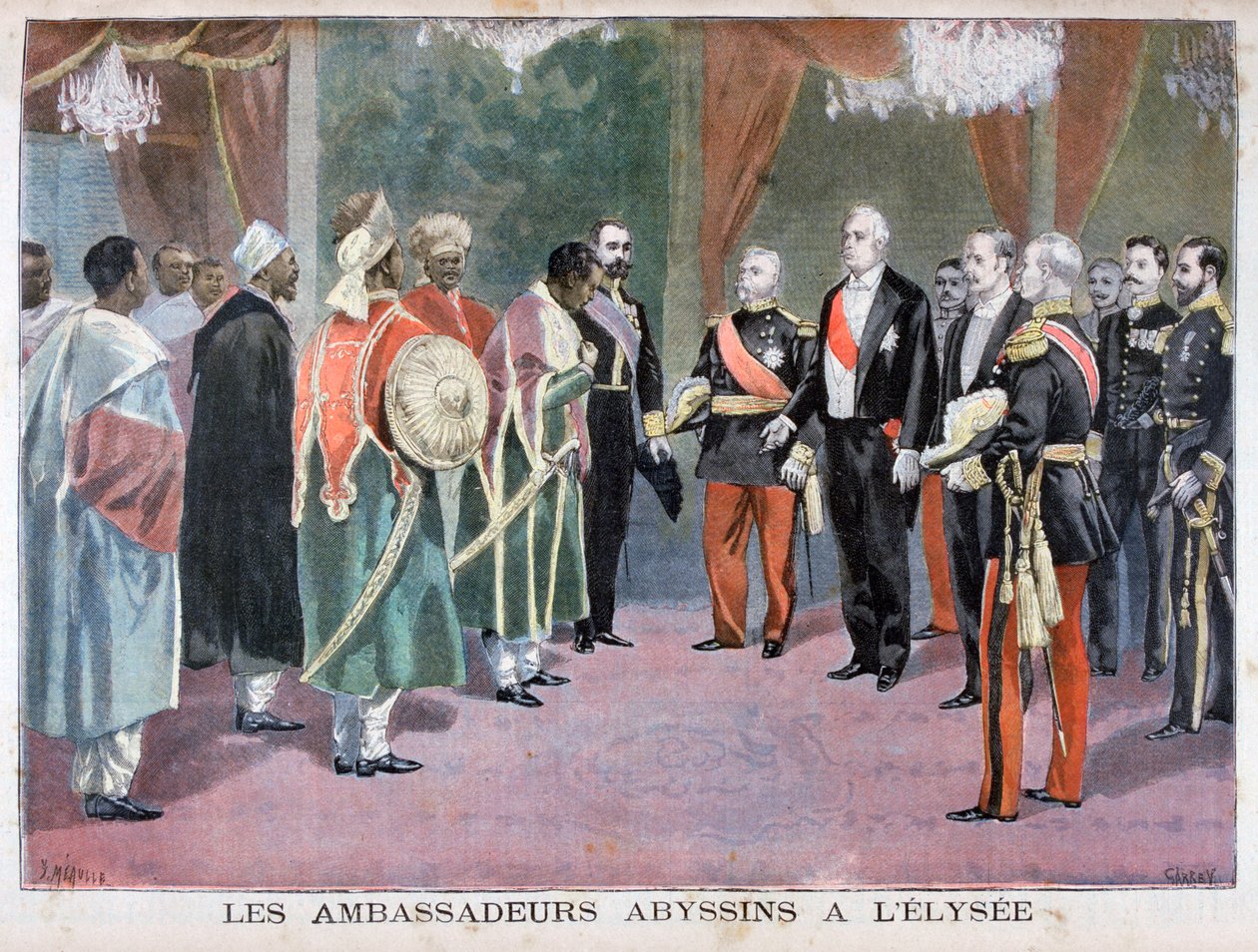 एबिसिनिया के राजदूत 1898 में Palacelysée Palace गए द्वारा Fortuné Méaulle