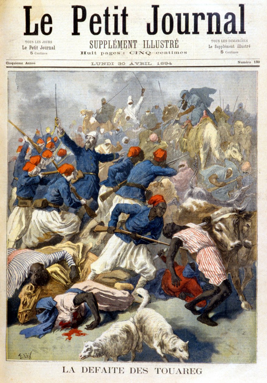 तुआरेग की हार - 30/04/1894 के "" ले पेटिट जर्नल "" में द्वारा फॉर्च्यून लुई मेउल