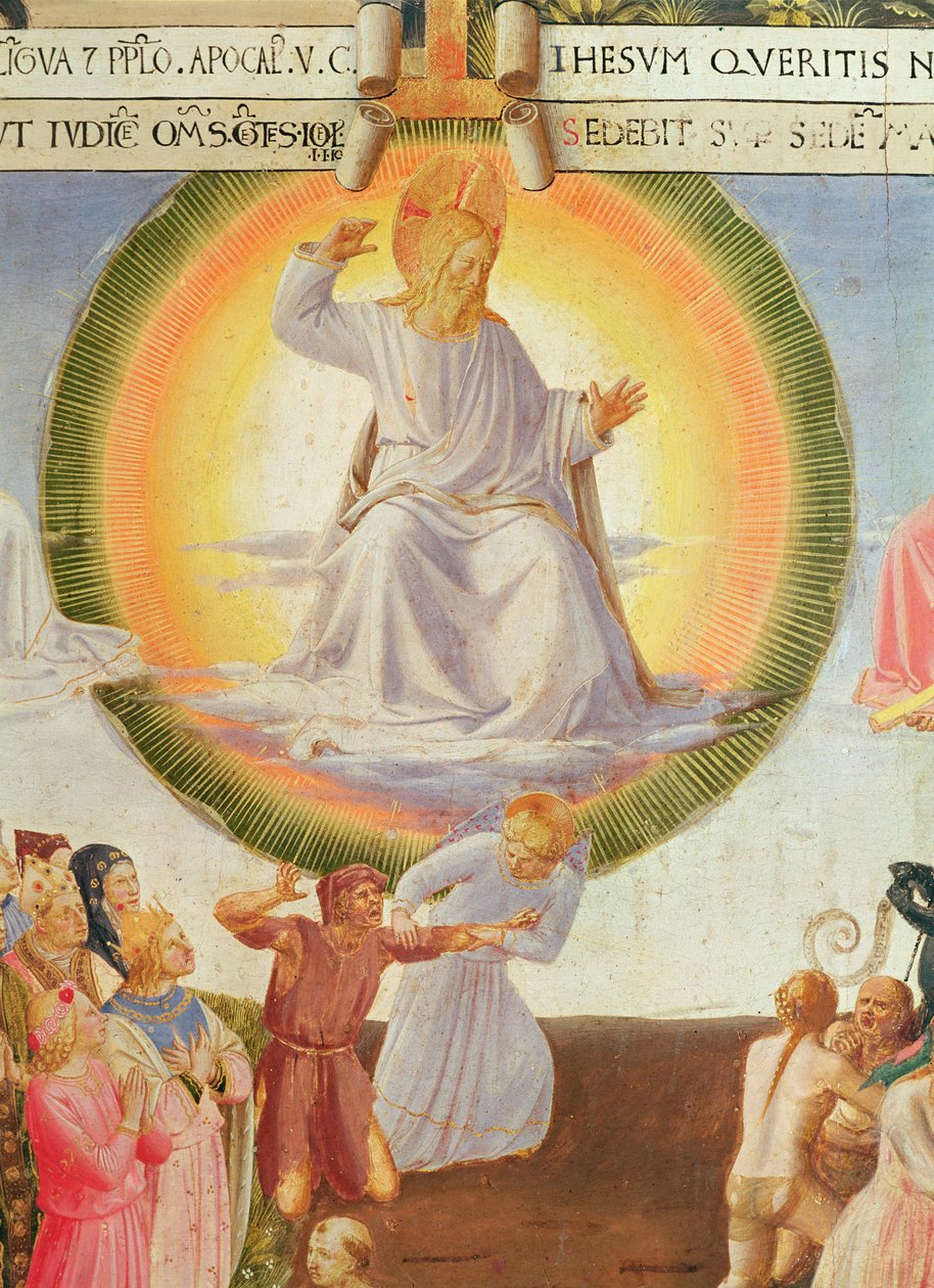 क्राइस्ट के जीवन के दृश्य, 3 डी पैनल मसीह के अंतिम निर्णय विस्तार को दर्शाते हुए, लकड़ी पर 1450-3 टेम्परा द्वारा फ्रा एंजेलिको