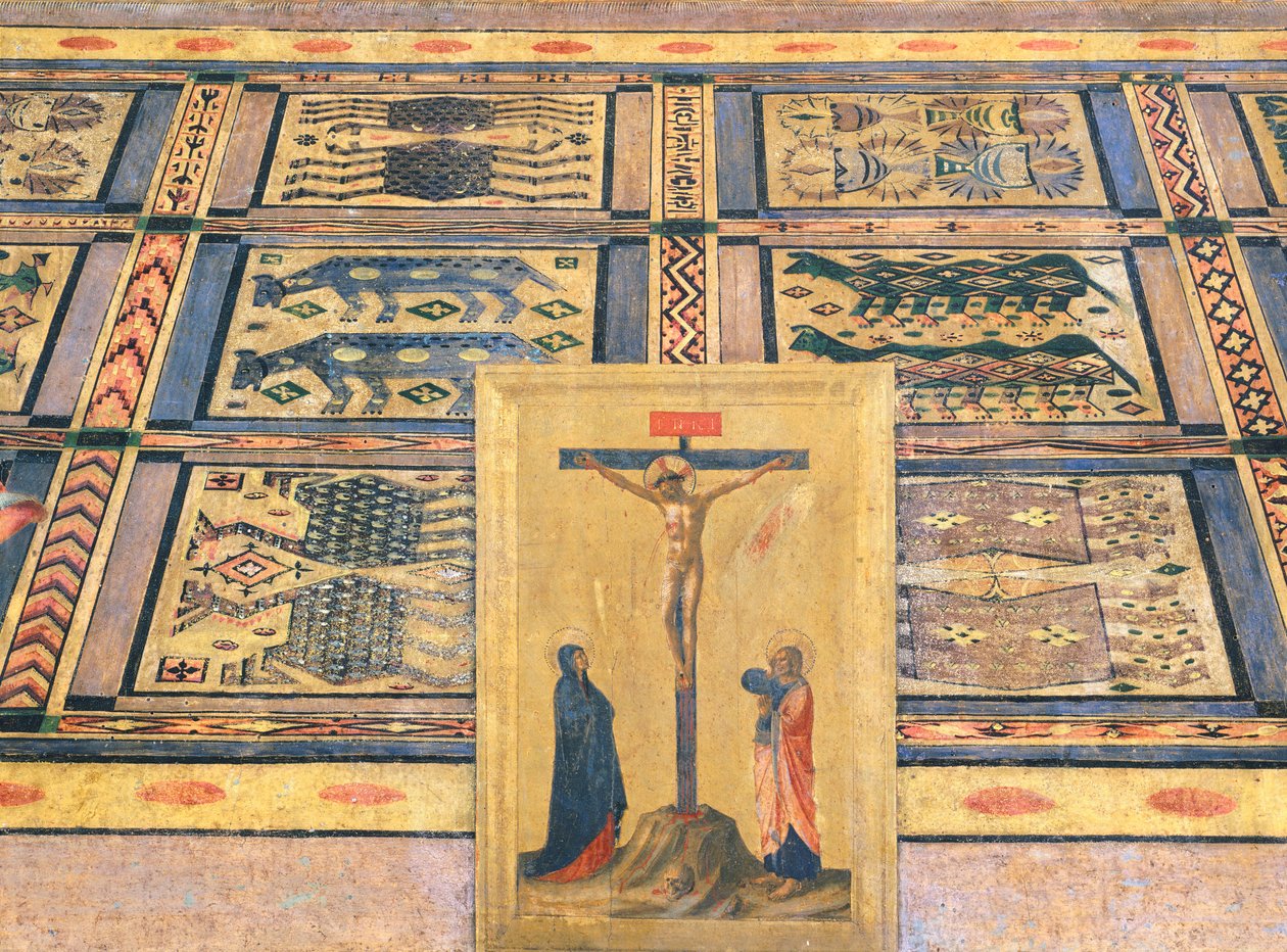 क्रूसीफिकेशन, सैन मार्को अल्टारपीस का विवरण, c.1440 (लकड़ी पर तापमान) द्वारा फ्रा एंजेलिको