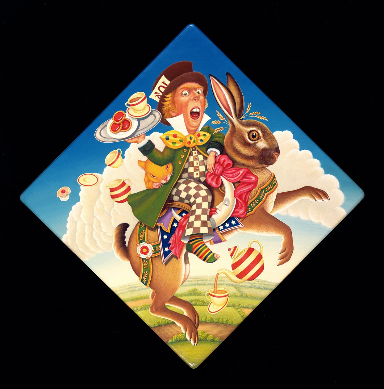 ए मैड टी पार्टी, 2008 (पैनल पर तेल और तापमान) द्वारा फ्रांसिस ब्रूमफील्ड