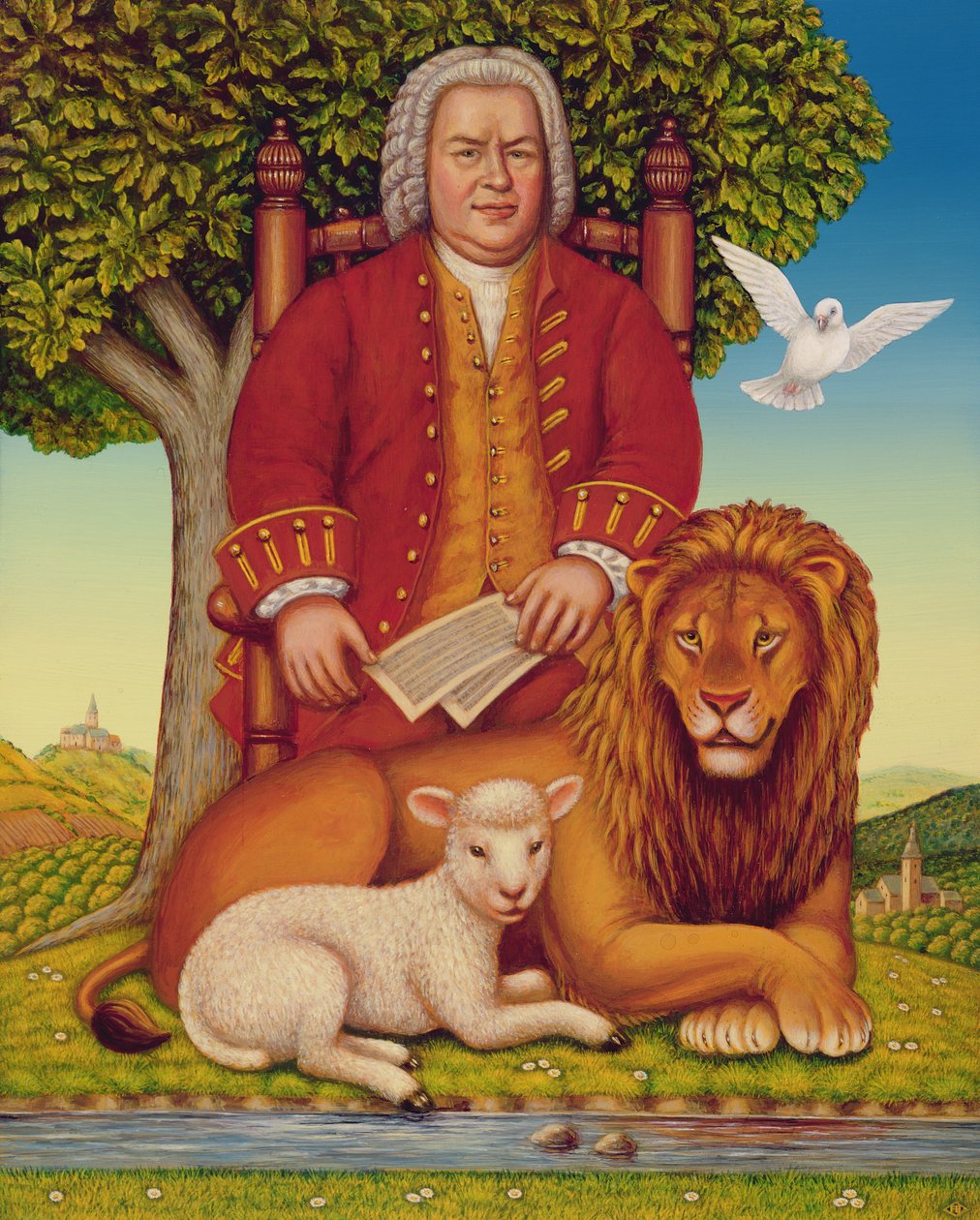 जेएस बाक्स (1685-1750) शांतिप्रद साम्राज्य, 2000 (पैनल पर तेल और तड़का) द्वारा फ्रांसिस ब्रूमफील्ड