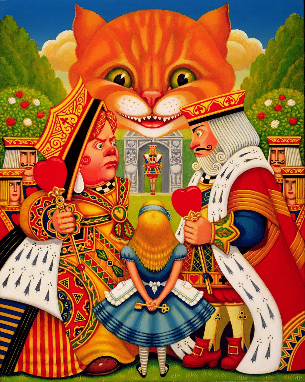 द किंग्स एंड क्वीन ऑफ़ हार्ट्स, 2010 (पेनल पर तेल और तड़का) द्वारा फ्रांसिस ब्रूमफील्ड