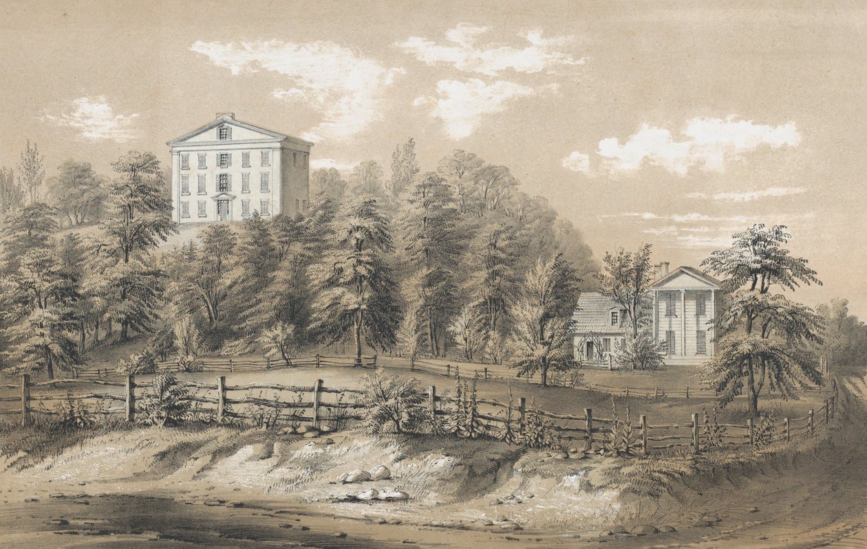 रिचमंड सेमिनरी, स्टेटन द्वीप, एनवाई, 1847-48। द्वारा फ्रांसिस फ्लोरा बॉन्ड पामर