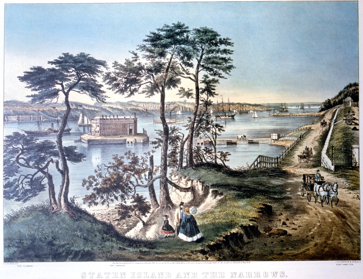 स्टेटन द्वीप और द नैरो, न्यूयॉर्क, यूएसए, c1834-c1876 द्वारा फ्रांसिस फ्लोरा बॉन्ड पामर