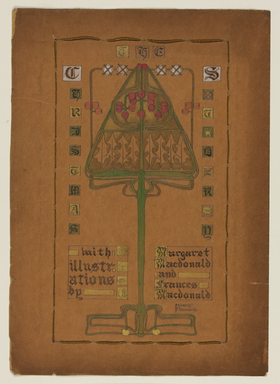 "द क्रिसमस स्टोरी" का शीर्षक पृष्ठ, 1895-96 द्वारा फ्रांसिस मैकडोनाल्ड