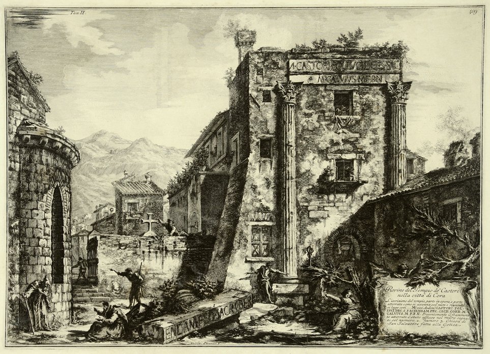 कोस्टा के मंदिर के अवशेष, कोरा के एल्बम पुरावशेषों से द्वारा फ्रांसेस्को पिरनेसी