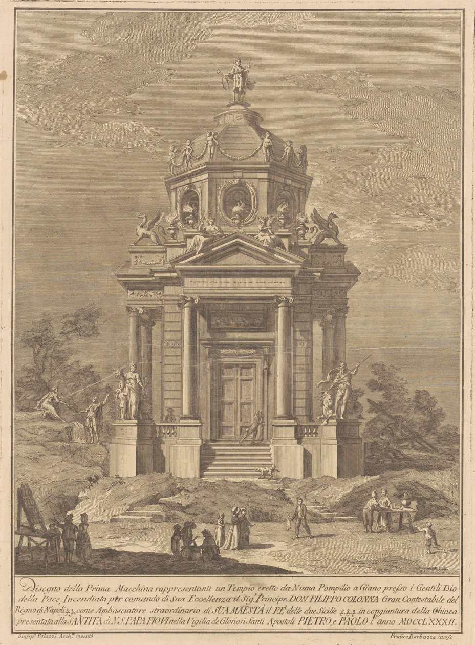 1782 के चीन के लिए प्राइमा मचीना: जानूस का मंदिर..., 1782। द्वारा फ्रांसेस्को बारबज़ा