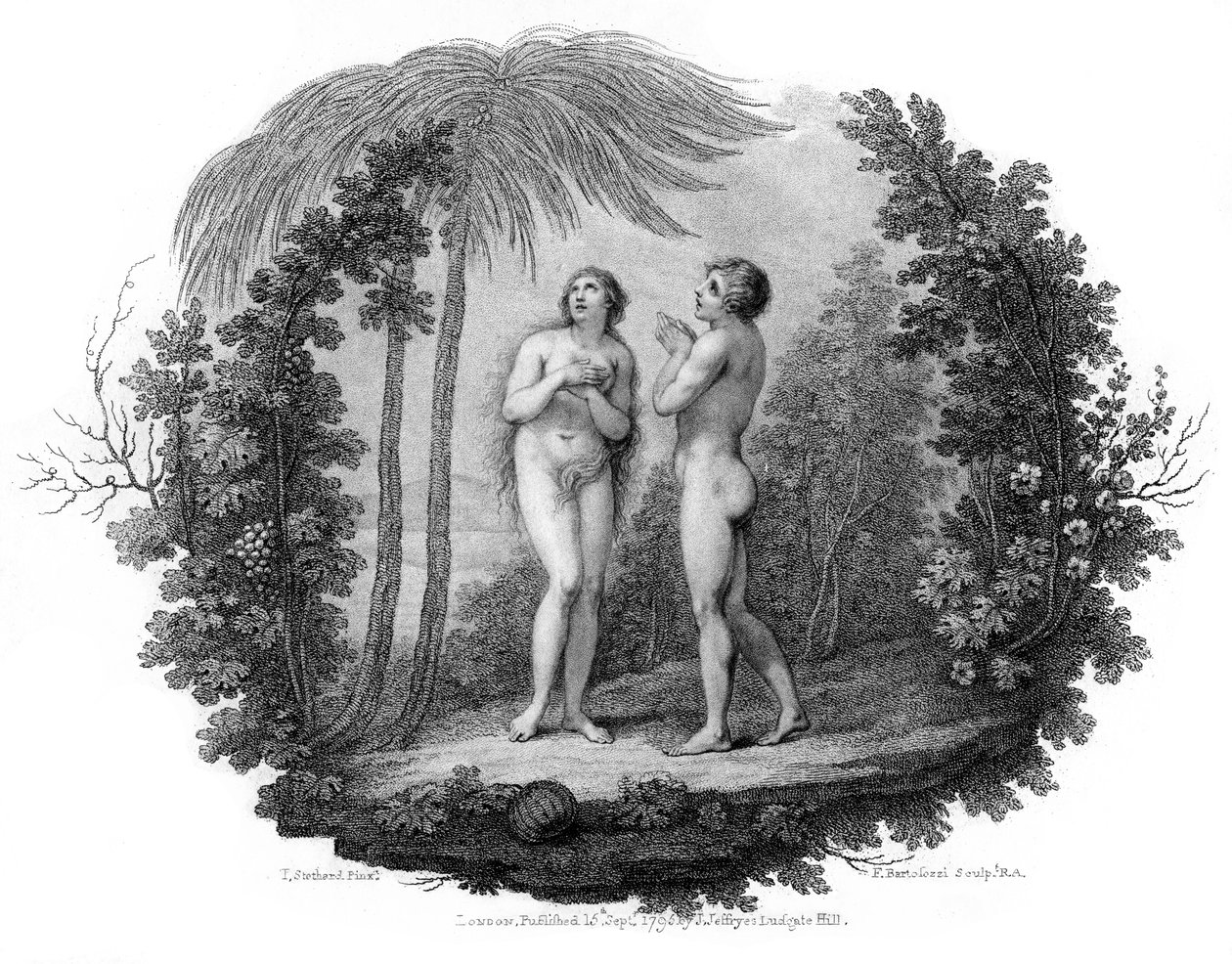 एडम और ईव, 1796। द्वारा फ्रांसेस्को बार्टोलोजी