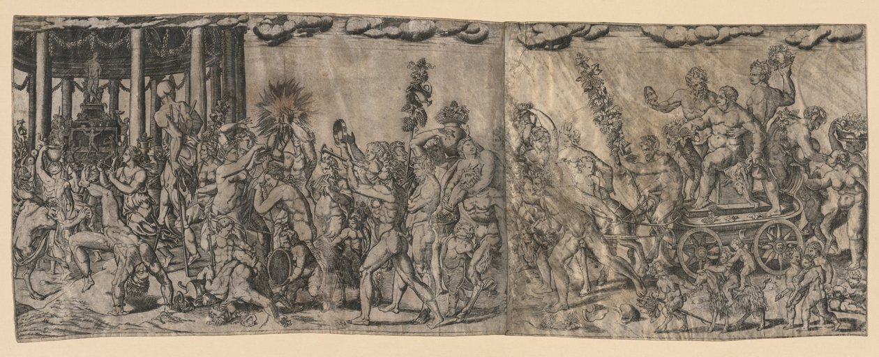 Bacchanalian दृश्य, देर से 1500s-1600 के दशक की शुरुआत में। द्वारा फ्रांसेस्को बर्टेली