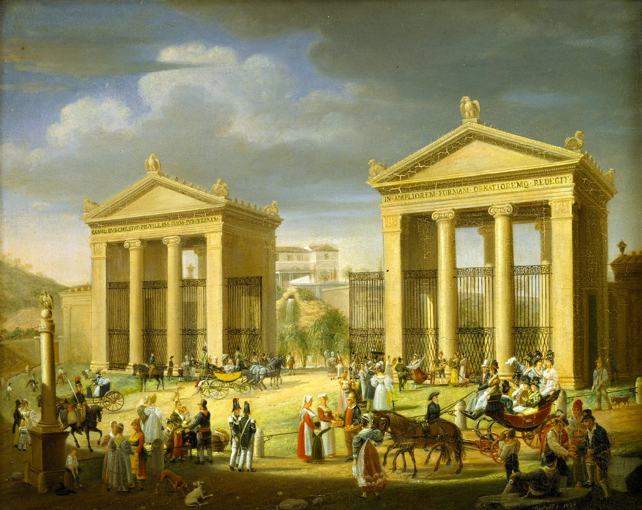 विला बोरगेस, रोम, 1838 के लिए दृष्टिकोण। द्वारा फ्रांसेस्को डियोफेबी