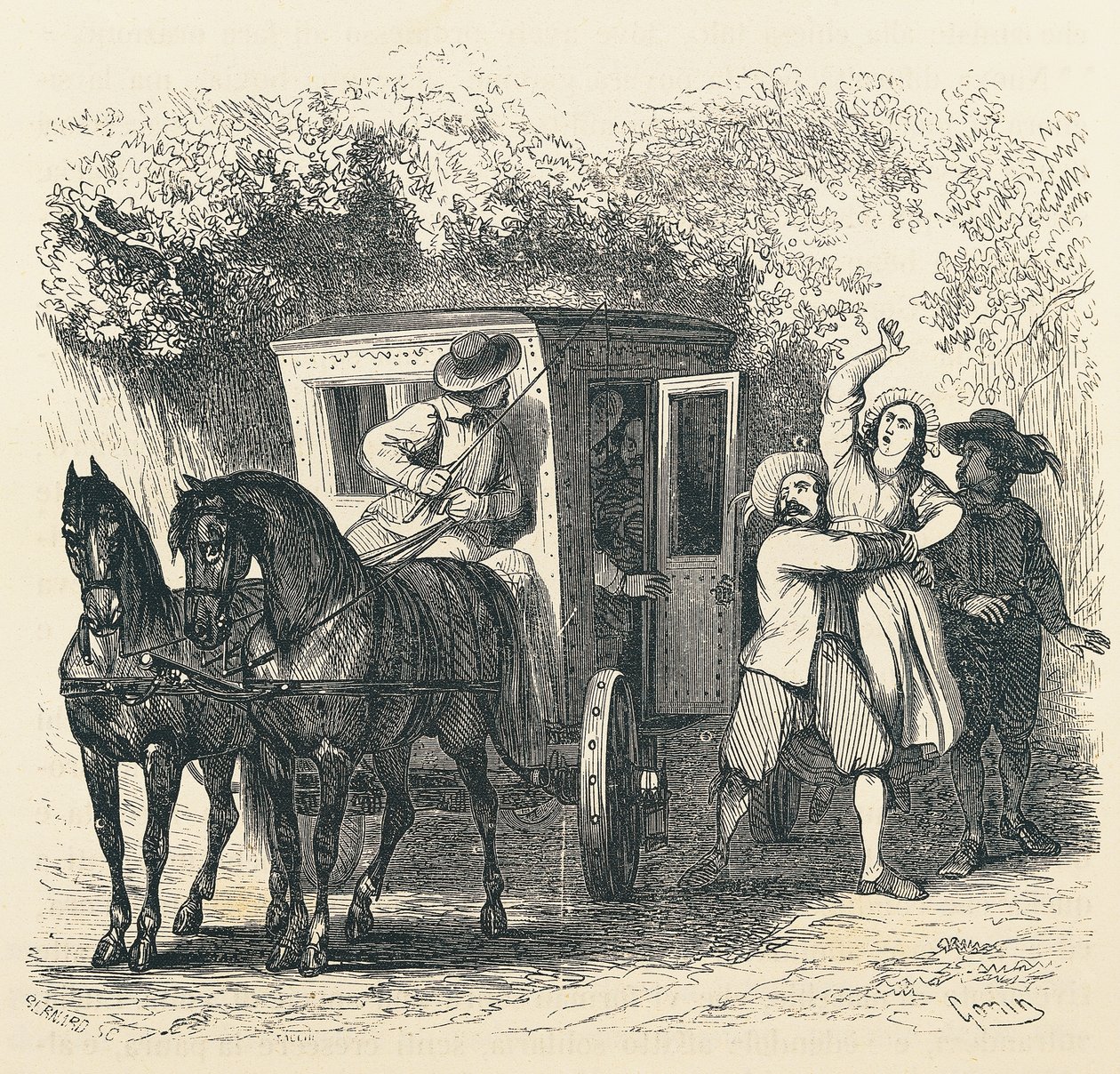 एलेसेंड्रो मंज़ोनी (1785-1873) द्वारा लुसी का अपहरण, बेट्रोथेड का एपिसोड, 1840 संस्करण के लिए फ्रांसेस्को गोनिन (1808-1889) द्वारा चित्रण द्वारा फ्रांसेस्को गोनिन