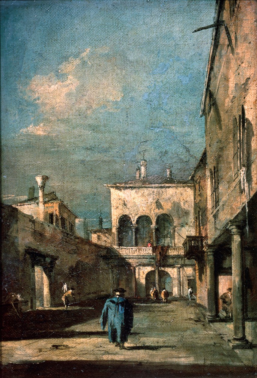 विनीशियन कोर्टयार्ड, 1770 के दशक में। द्वारा फ्रांसेस्को गार्डी